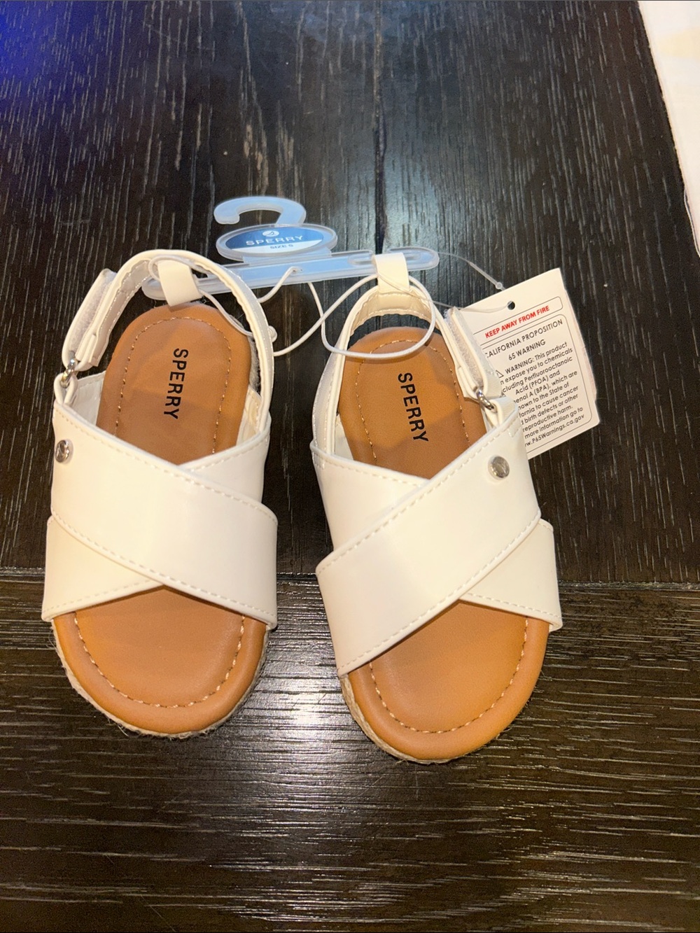 NWT Sperry Kids White Crisscross Slingback Sandals